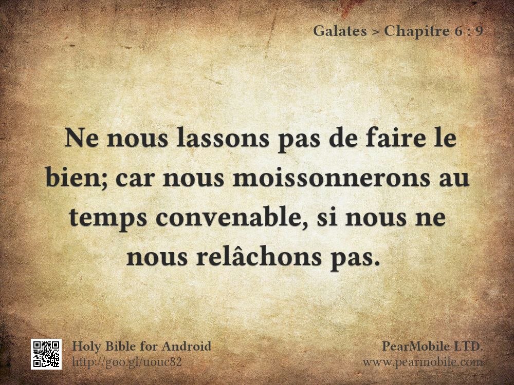 Galates, Chapitre 6:9